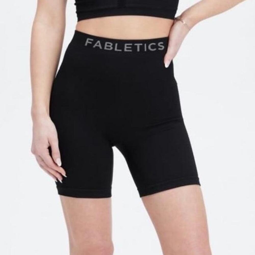 Fabletics‎ Black Seamless High Waist Biker Shorts Workout Athleisure Size XS